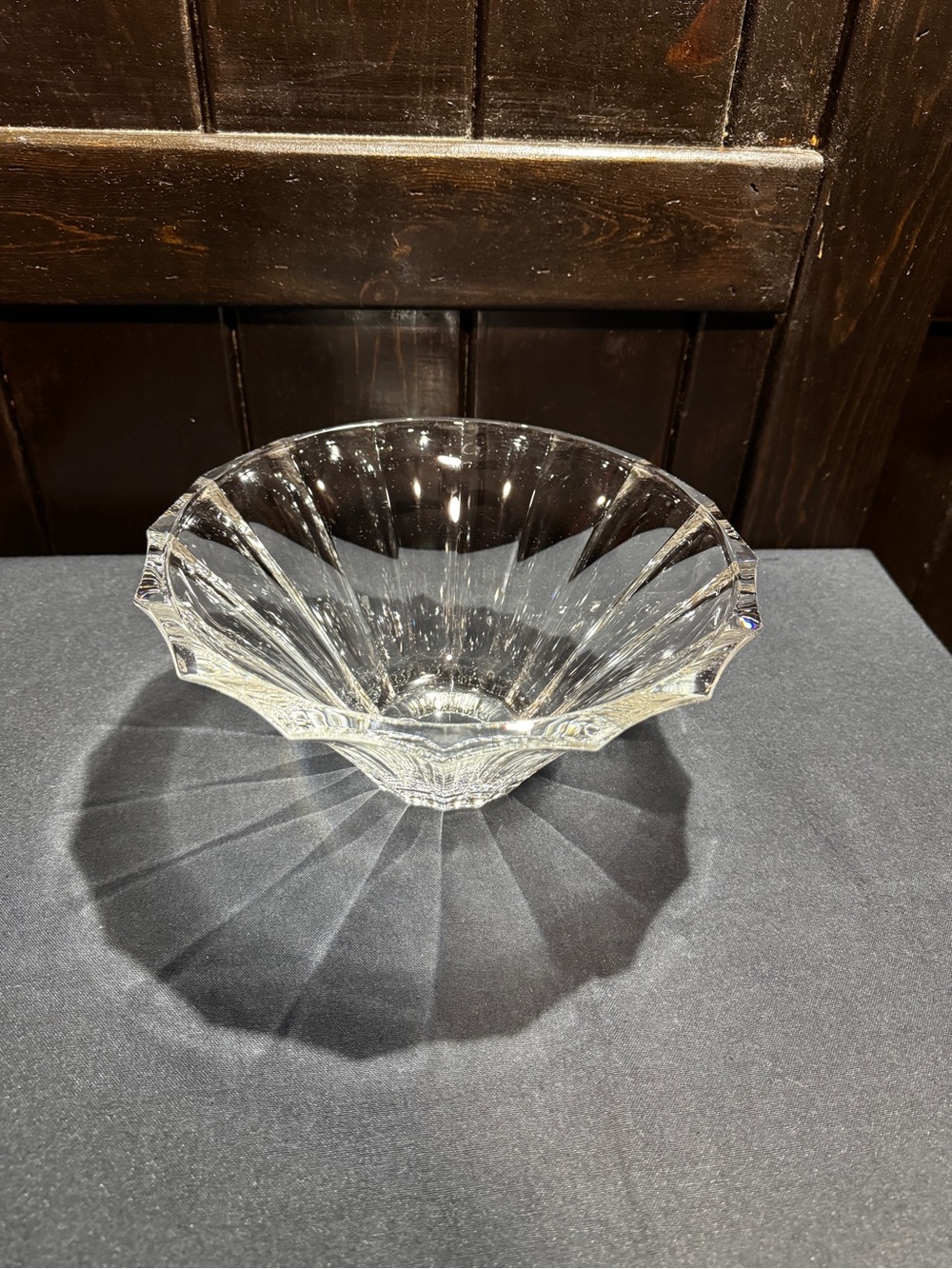 Vintage Clear Fluted Crystal Bowl